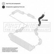 First Line Intercooler Turbo Charge Air Hose Lower fits VW Multivan 2003-2009