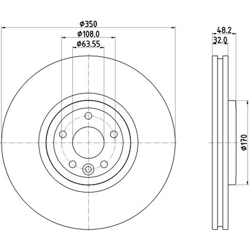 Mintex 2 x Vented Front Brake Discs MDC2906C-x2