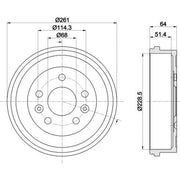 Mintex Brake Drum Assembly Rear fits Dacia Bigster 2024-2025 1.2 1.8