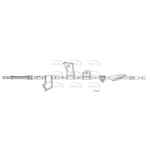 Apec Handbrake Cable Left Rear fits Honda Civic VIII 2005-2012 1.4 1.8 2.2