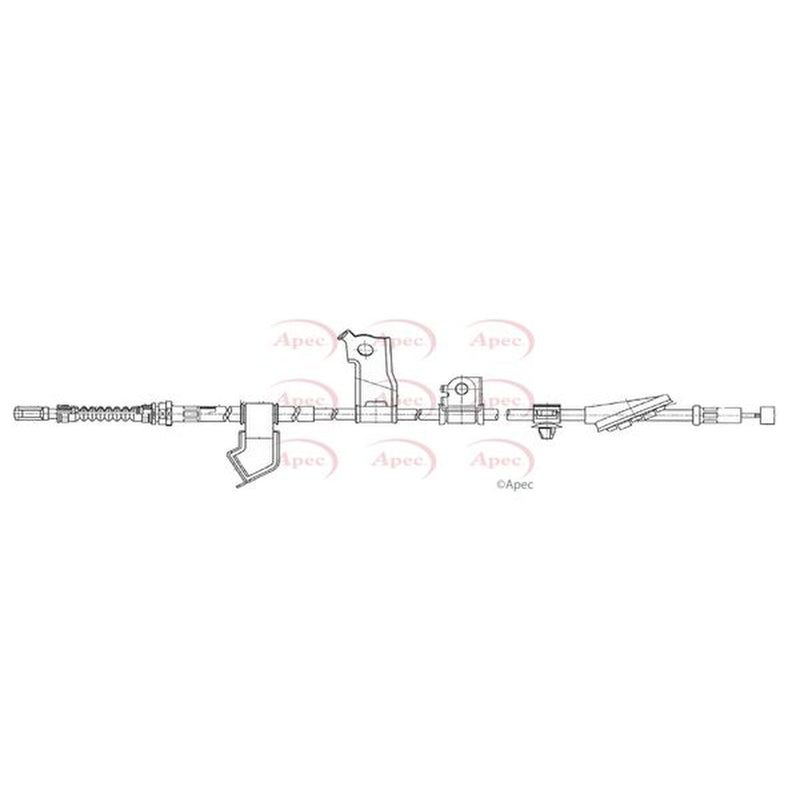 Apec Handbrake Cable Right Rear fits Honda Civic VII 2000-2005 1.4 1.6 1.7