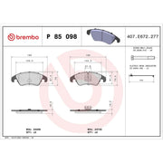 Brembo 4 x Front Brake Pad Set fits Audi A4 Allroad B8 2009-2016 2.0 3.0
