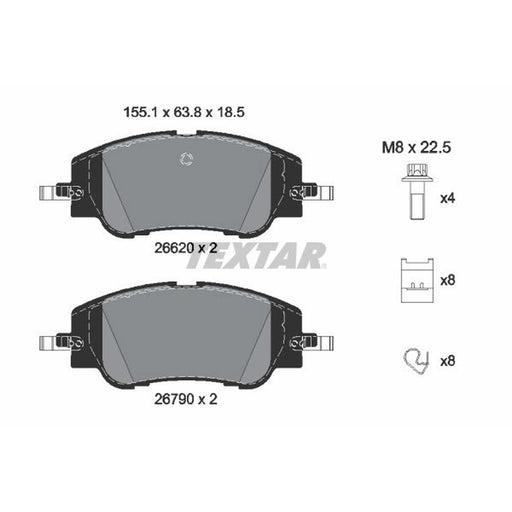 Textar Front Brake Pad Set 2662001