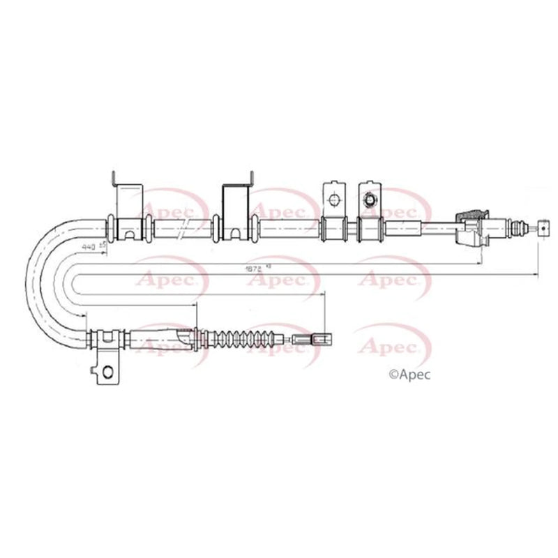 Apec Handbrake Cable Left Rear CAB1674