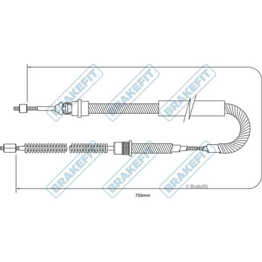 Apec Handbrake Cable Right Rear fits Peugeot 406 1995-2004 1.8 1.9 2.0 2.1 3.0