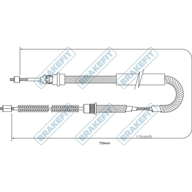 Apec Handbrake Cable Right Rear fits Peugeot 406 1995-2004 1.8 1.9 2.0 2.1 3.0