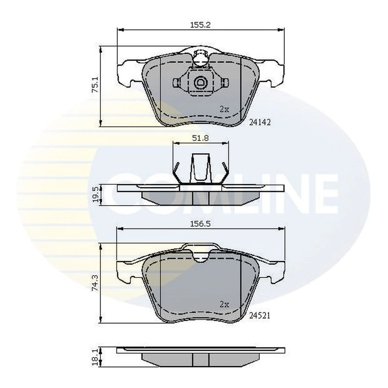Comline Front & Rear Brake Discs & Pads fits Volvo XC70 I Cross Country