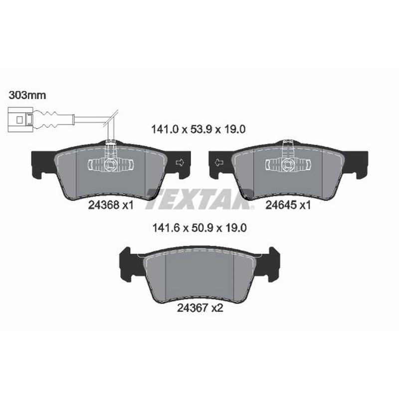 Textar Rear Brake Pad Set 2436801