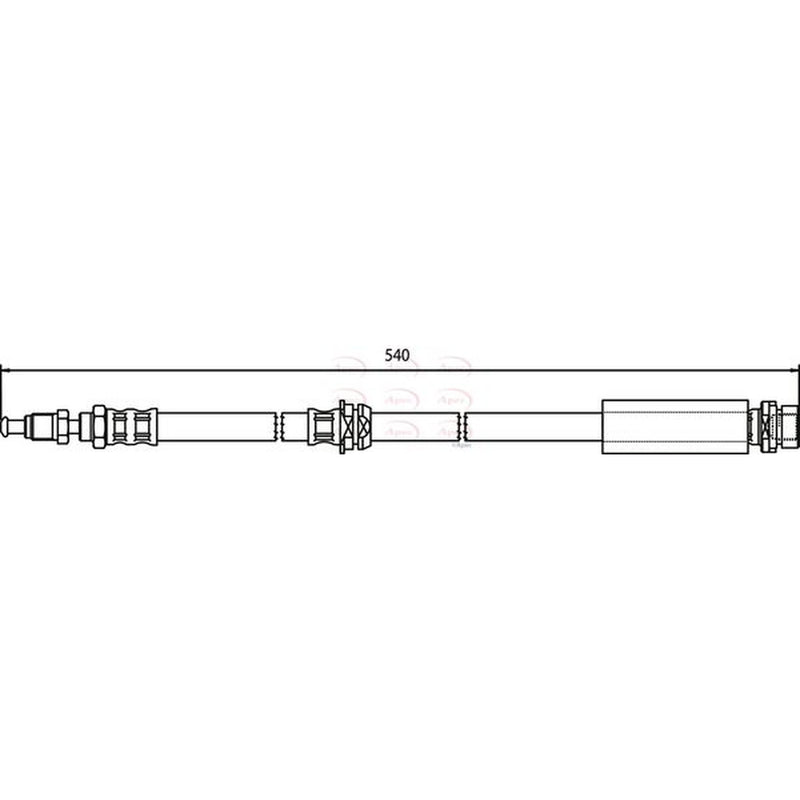 Apec Brake Hydraulic Hose Line Front fits Ford Fiesta V 2005-2008