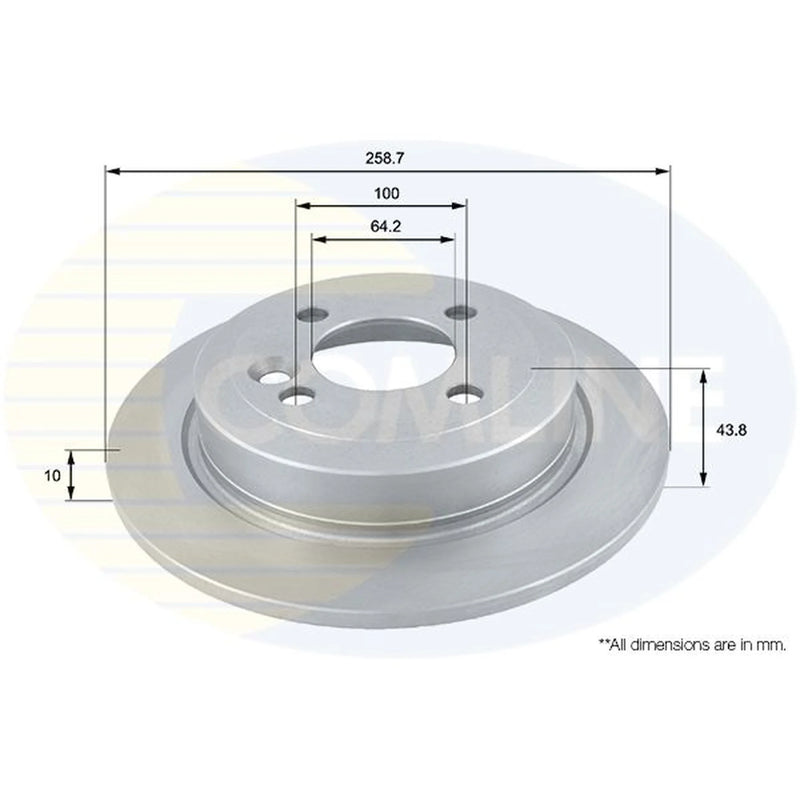 Comline Rear Brake Solid Discs & Pads fits Mini Mini 2001-2008