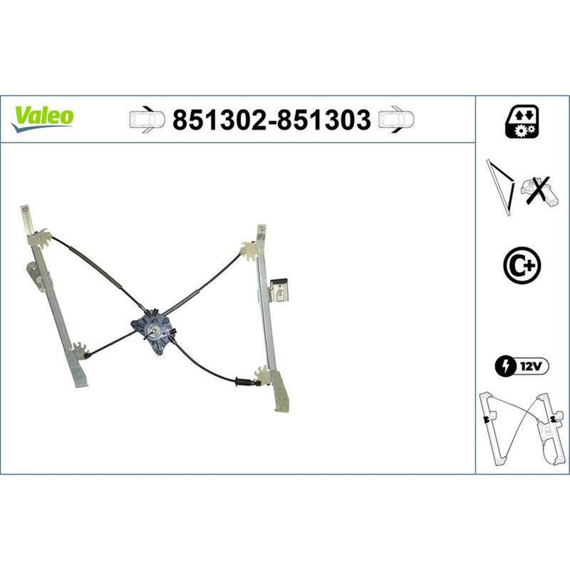 Valeo Electric Window Regulator Lifter Right Front 851303