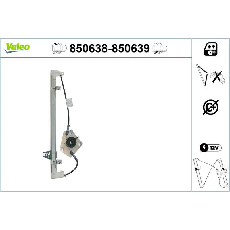 Valeo Electric Window Regulator Lifter Right Rear 850639