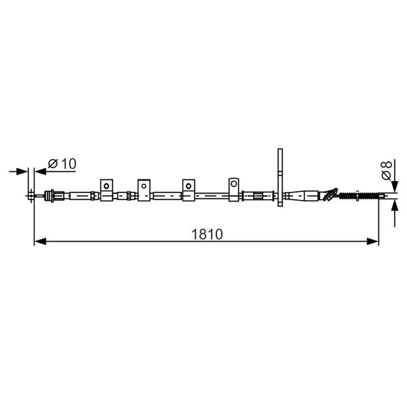 Bosch Handbrake Cable Right Rear fits Suzuki Swift III 2005-2015 1.3 1.5