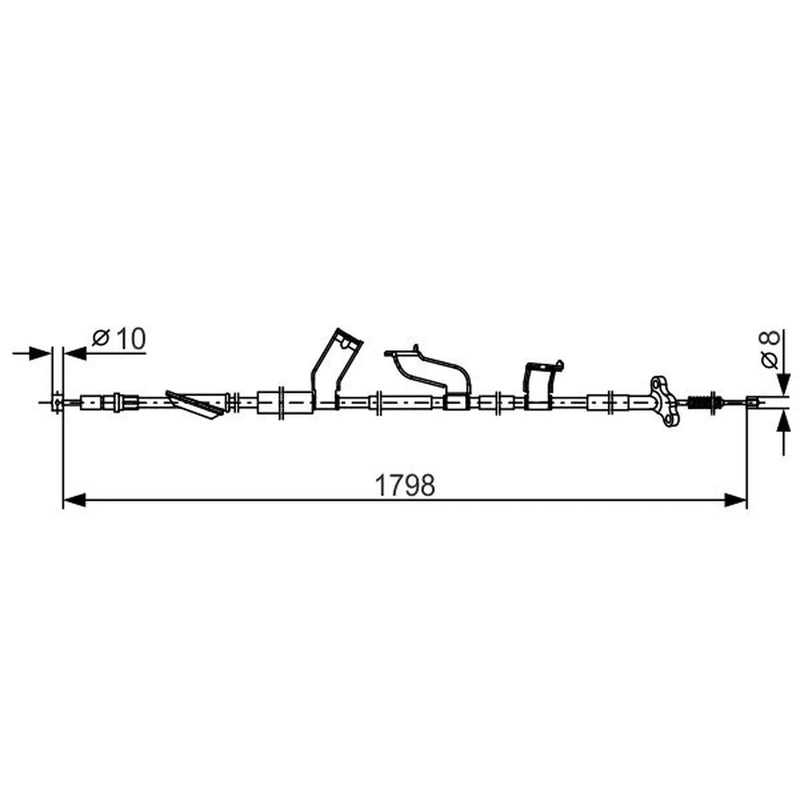 Bosch Handbrake Cable Right Rear fits Honda Cr-V III 2006-2012 2.0 2.2 2.4
