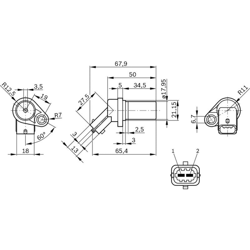 Bosch Crankshaft Position Sensor 0 261 210 151
