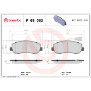 Brembo 4 x Front Brake Pad Set fits Nissan Interstar 2021-2024