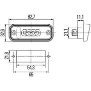 Hella Licence Plate Light / Lamp Upper LED