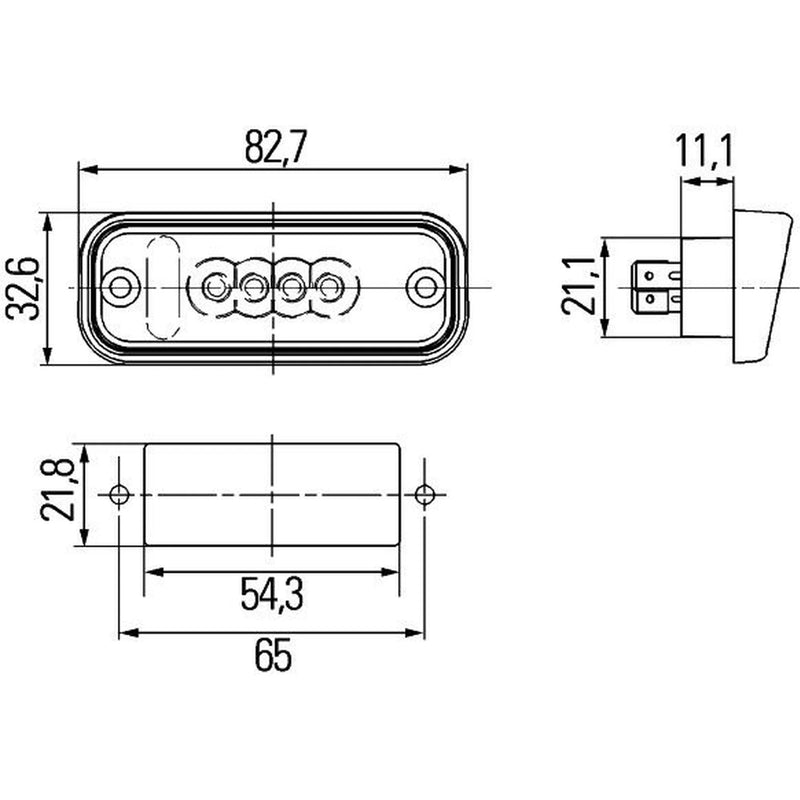 Hella Licence Plate Light / Lamp Upper LED
