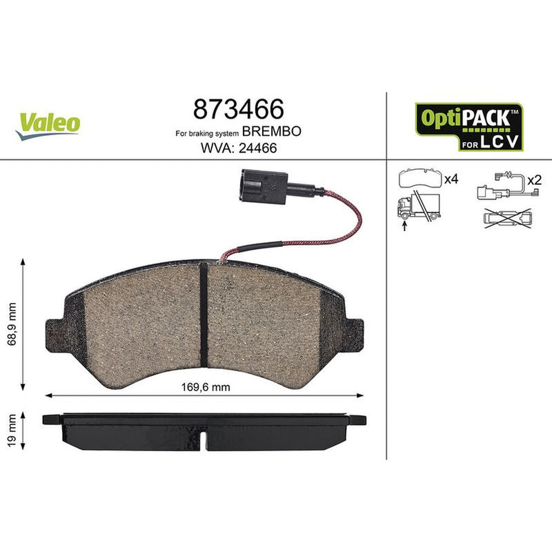 Valeo Front Brake Pad Set 873466