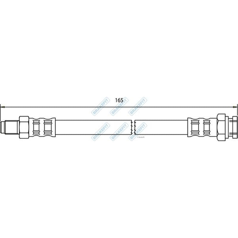 Apec Brake Hydraulic Hose Line Rear fits Abarth Grande Punto 2007-2010 1.4