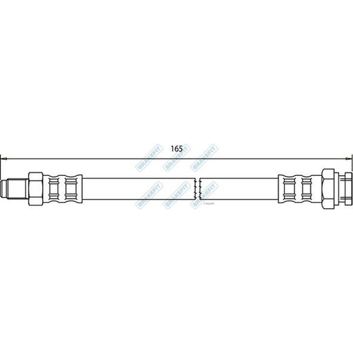 Apec Brake Hydraulic Hose Line Rear fits Abarth Grande Punto 2007-2010 1.4