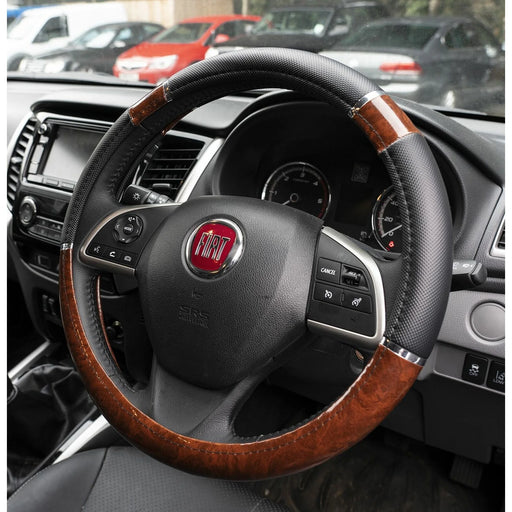 Simply Wood Effect Steering Wheel Cover Universal 15" Anti-slip Protector