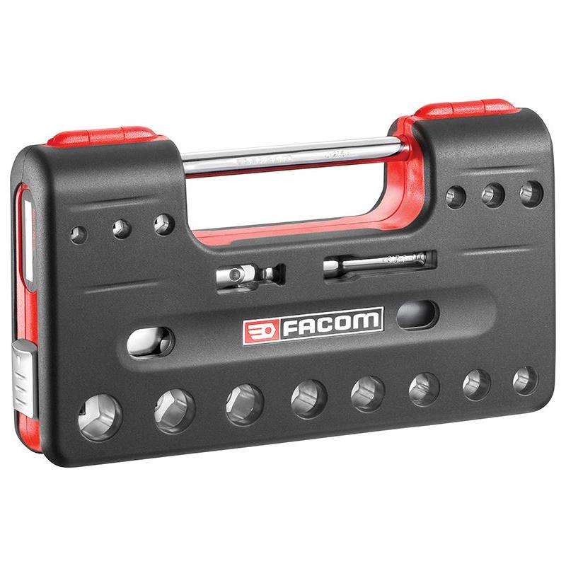 Facom 3/8in Drive 6-Point Detection Box Socket Set, 18 Piece Facom - Town Tools