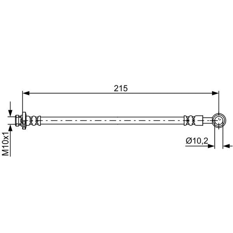 Bosch Brake Hydraulic Hose Line Right fits Nissan Patrol Gr 1997-2000