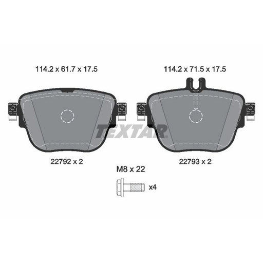 Textar Rear Brake Pad Set 2279201