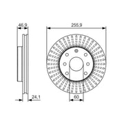 Bosch 2 x Vented Brake Discs