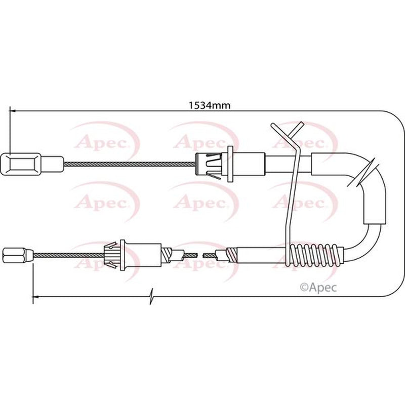 Apec Handbrake Cable Left Rear fits Ford Transit Platform 2006-2014 2.2 2.4 3.2