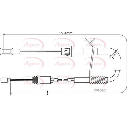 Apec Handbrake Cable Left Rear fits Ford Transit Platform 2006-2014 2.2 2.4 3.2
