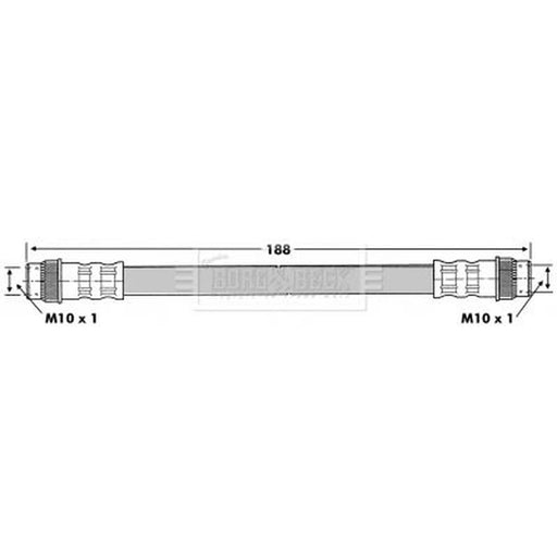 Borg & Beck Brake Hydraulic Hose Line Rear Right BBH6838