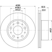 DON 2 x Vented Rear Brake Discs PCD23302-x2