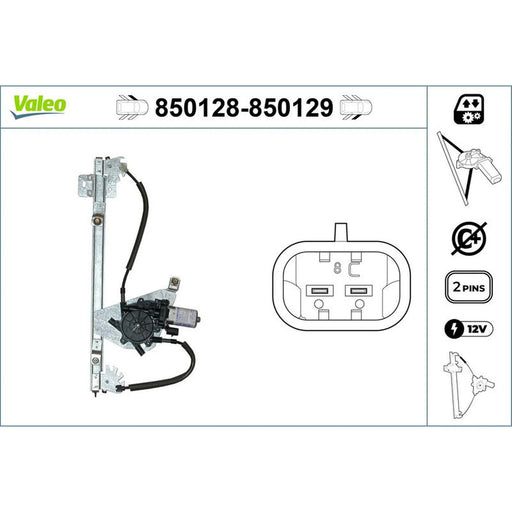 Valeo Electric Window Regulator Lifter Right Front 850129