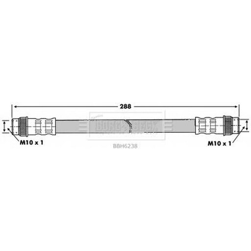 Borg & Beck Brake Hydraulic Hose Line Rear Right BBH6238