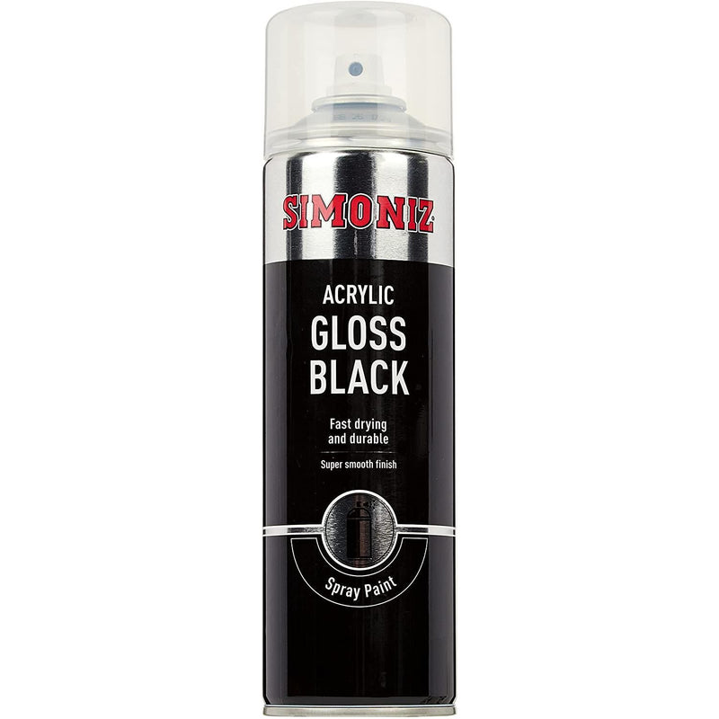 6x Simoniz Large Gloss Black Acrylic Aerosol Auto Car Spray Paint 500ml SIMP15D Simoniz - Dynamic Drive
