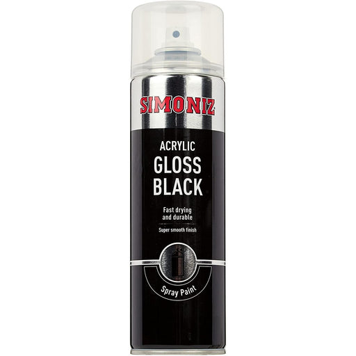 6x Simoniz Large Gloss Black Acrylic Aerosol Auto Car Spray Paint 500ml SIMP15D Simoniz - Dynamic Drive