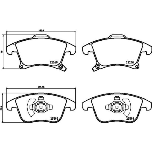 Mintex Front Brake Pad Set fits Ford Galaxy 2019-2023 2.0