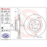 Brembo 2 x Brake Discs fits Land Rover Range Rover 2002-2012 3.0 4.4