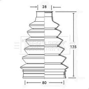Borg & Beck Drive Shaft Bellow Kit Wheel Side Thermoplast BCB2296