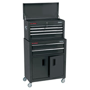 Draper Combined Roller Cabinet and Tool Chest, 6 Drawer, 24", Black 19572 Draper - Dynamic Drive
