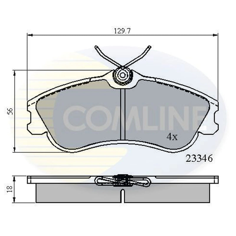Comline 4 x Front Brake Pad Set fits Citroën Berlingo / Berlingo First 1996-2011