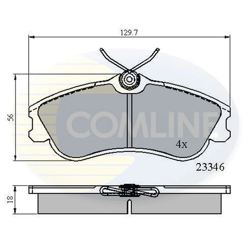 Comline 4 x Front Brake Pad Set fits Citroën Berlingo / Berlingo First 1996-2011