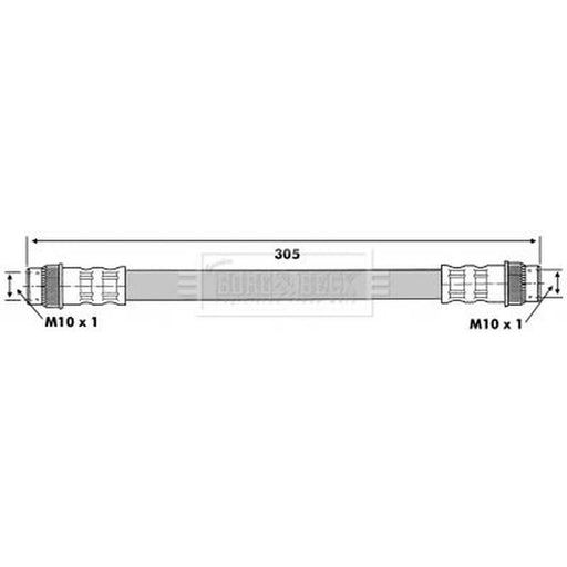 Borg & Beck Brake Hydraulic Hose Line Rear Right BBH6687