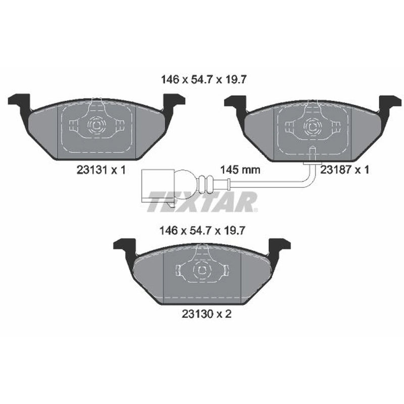 Textar Front Brake Pad Set 2313101