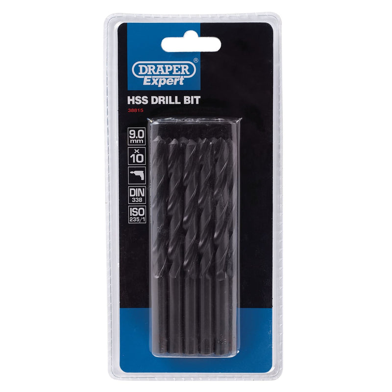 Draper HSS Drill Bit, 9.0mm (Pack of 10) 38815 Draper - Dynamic Drive