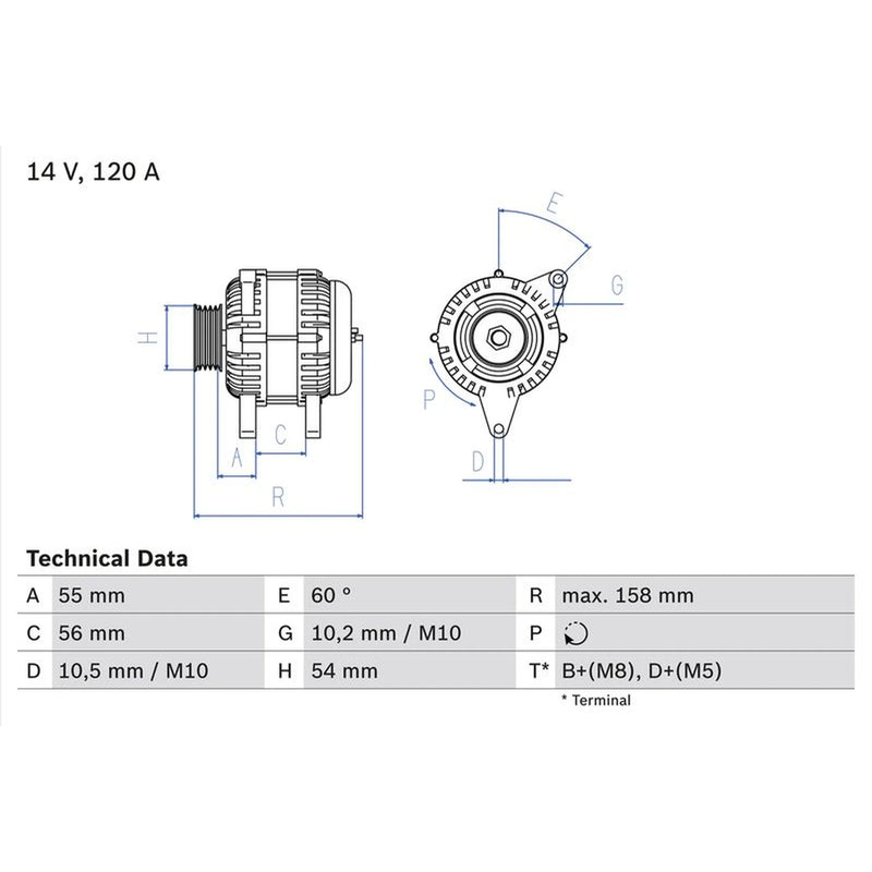 Bosch Car Alternator 12V