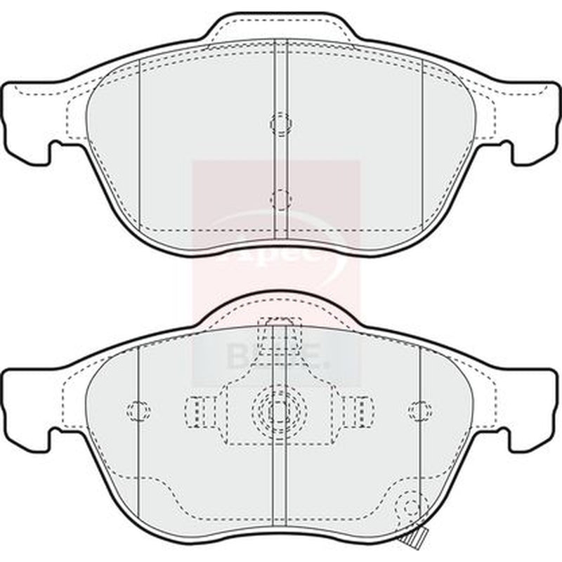 Apec Front Brake Pad Set fits Toyota Avensis 1999-2003 1.6 1.8 2.0