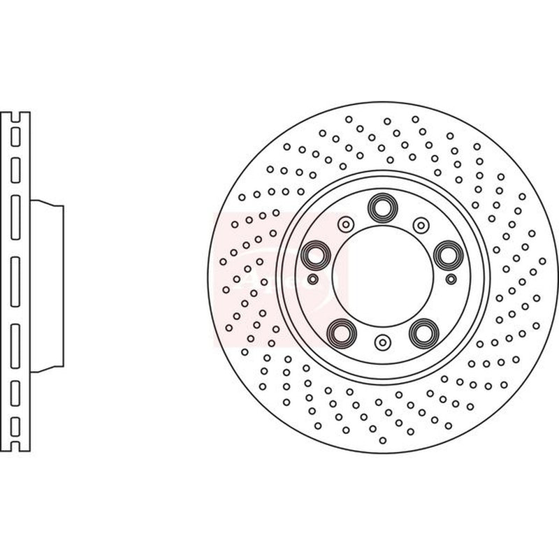 Apec Rear Brake Perforated/Vented Discs & Pads fits Porsche 911 2008-2012 3.6
